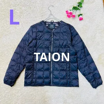 L 사이즈 타이온 (TAION) 다운 자켓 가디건 블랙