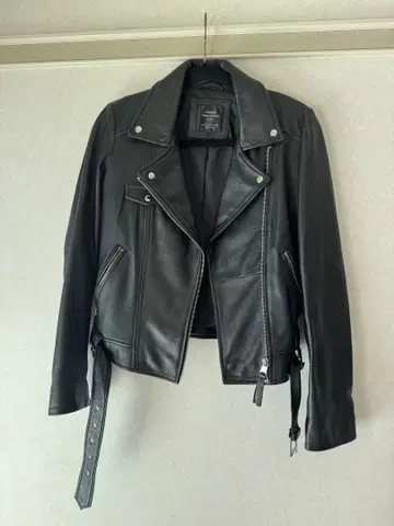 ZARA 가죽 라이더 자켓 블랙 S