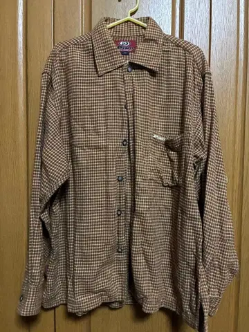 Piko 체크 무늬 긴팔 셔츠 브라운 계열