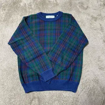 JOHN ASHFORD 체크 무늬 스웨터 M