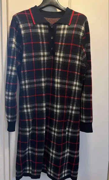 체크 무늬 폴로 셔츠 원피스