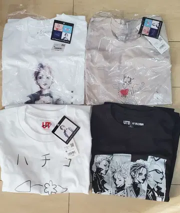 미사용 새상품 UNIQLO x 야자와 아이 NANA 티셔츠 4장 세트