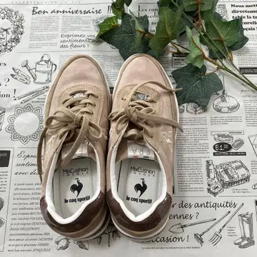 le coq sportif 스웨이드 스니커즈 베이지 22.5cm