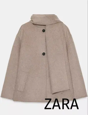 ZARA 울 숏 스카프 코트