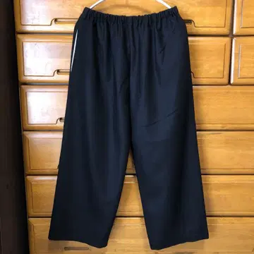 pot and tea 블랙 와이드 팬츠