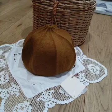 히츠지코야 울 100% 머스타드 동동이 모자 미사용