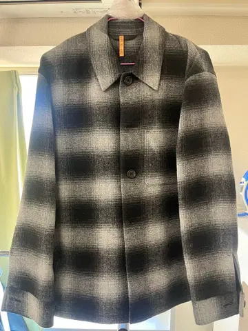 체크 무늬 자켓 블랙 그레이