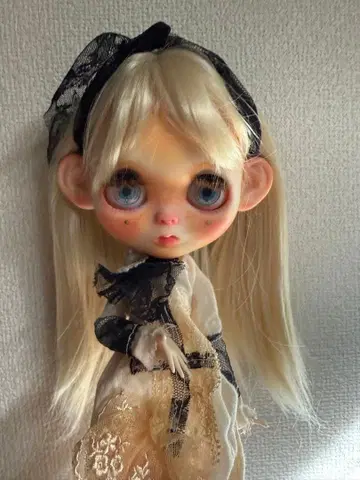 화이트 스트레이트 롱 가발 네오 브라이스 아이시 인형용