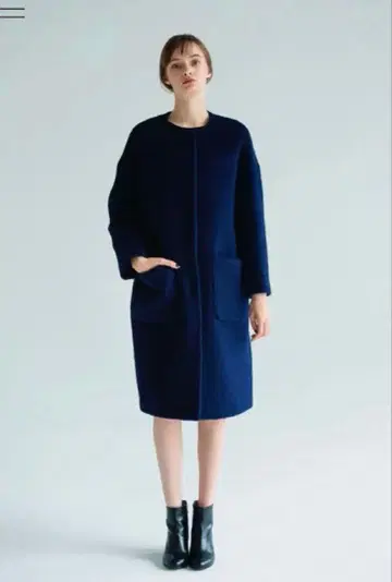 saqui 노카라 코트 노카라 울 코트