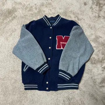 MY OREGON 바시티 자켓 L 사이즈 네이비/그레이