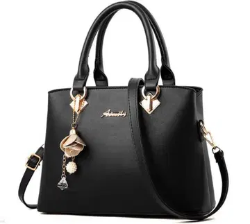 숄더백 핸드백 여성용 사선 가케 대용량 가죽 블랙 무지