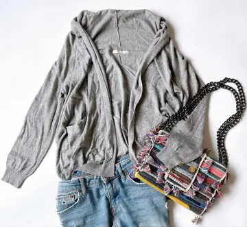 스픽앤스팬 Spick&Span 롱 니트 가디건 후드 그레이