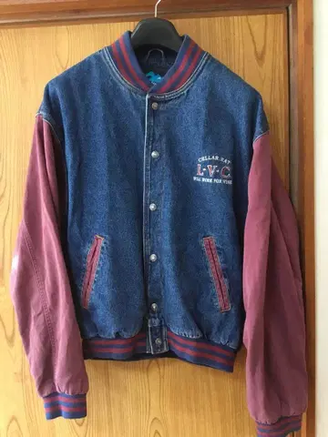 Tri-Mountain 데님 바시티 자켓 L 사이즈 구제 의류 즉시 구매