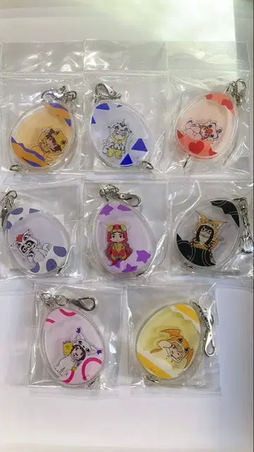 디지몬 tri 캐릭터  아크링 키링 8개 세트