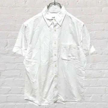 ikka 이카 셔츠 반팔 면 100% 화이트 심플 스테디셀러 남성용 S