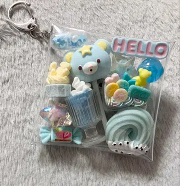 가챠 파우치 [ 스카이블루 곰돌이 캔디 곰돌이 디저트 ]