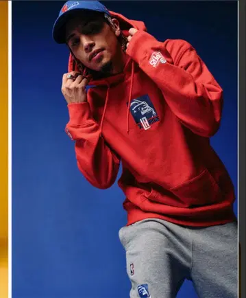 XLRGE NBA 콜라보 빨간색 후드 부착 후드티