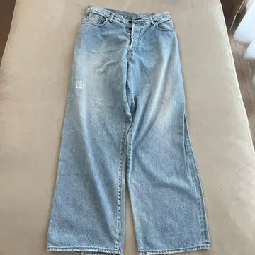 kuro 데님 라이트 블루 와이드 레그 데님