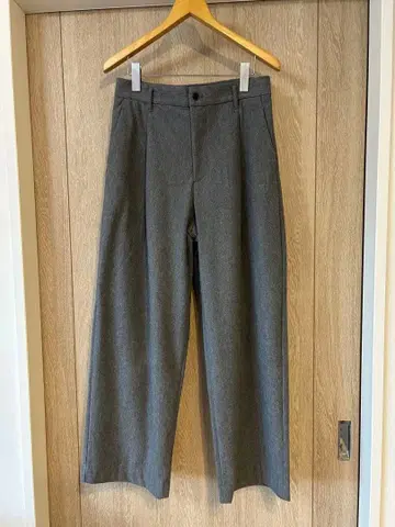 무인양품 여성 가로 세로 스트레치 기모 턱 와이드 팬츠 여성 L 그레이