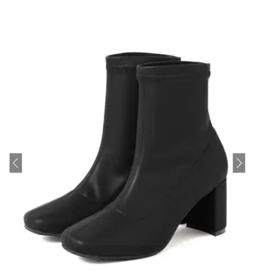 블랙 숏부츠 중간 힐