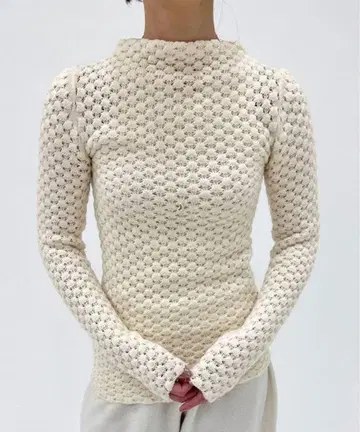 EDIT.FOR LULU 울 크로셰 터틀 상의