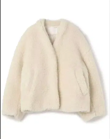 BALLSEY 크림프 퍼 노카라 숏코트