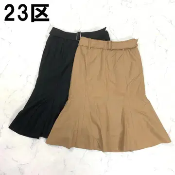 A7384 23구 롱 스커트 2종 세트 캐시미어 베이지 블랙 38