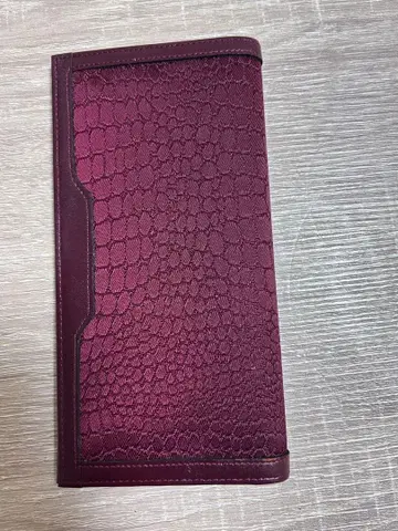 WALTHAM 버건디 크로커다일풍 장지갑