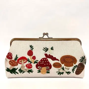 자수 가마구치 파우치 핸드메이드