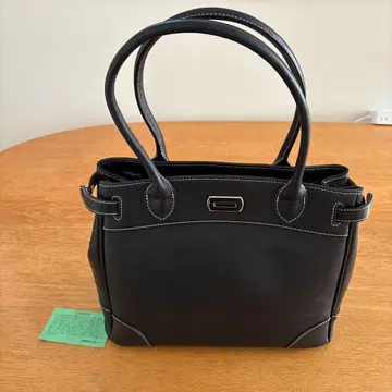 [ 새상품급 ] 덴하마노 블랙 가죽 토트백 스티치 포함