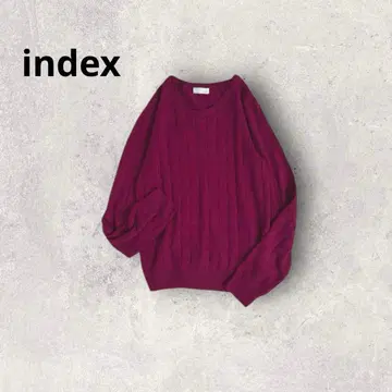 인덱스 스웨터 체크 무늬 풀오버 니트 심플 긴팔 티셔츠