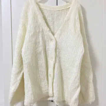 mystic 울 혼방 샤기 가디건