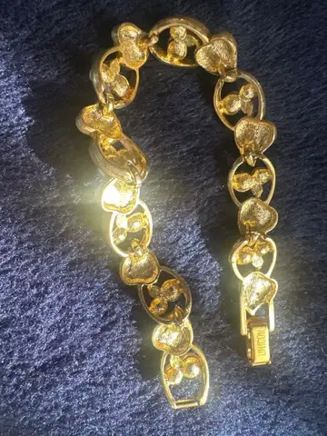 UNICON 빈티지 팔찌 골드 리프 펄 쇼와 레트로