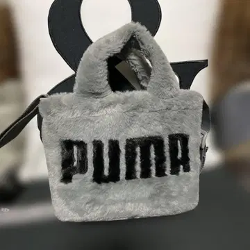 PUMA 인조 모피 토트백 그레이