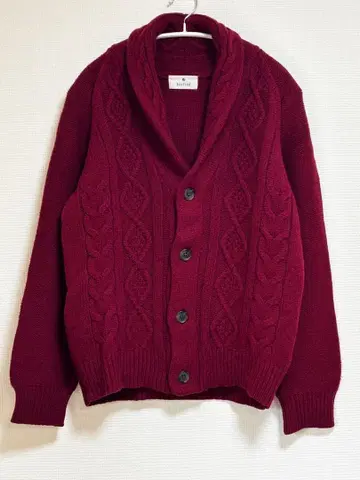 EDIFICE 에디피스 버건디 래글런 니트 가디건 L