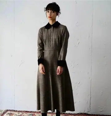 foufou 글렌체크 라운드 칼라 원피스 사이즈 1 ( M 사이즈 )