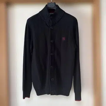 블랙 라벨 버튼 가디건 B 로고