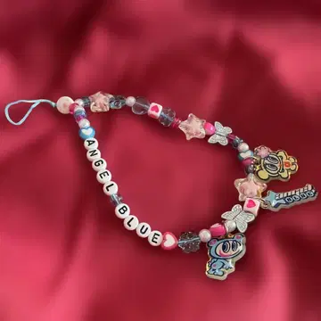 [ 나루미야 캐릭터즈 ] [ ANGEL BLUE ] 비즈 폰 스트랩