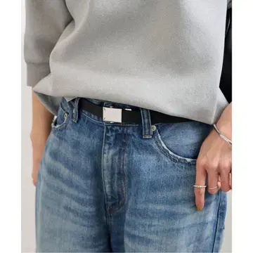 프레임워크 LEFIJE GI 벨트 가죽 실버 버클 블랙