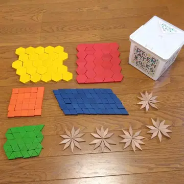 패턴 블록 나무 완구 250 피스 손잡이 달린 큐브 케이스