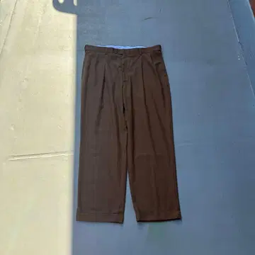 90s 빈티지 2턱 레이온 브라운 슬랙스 와이드 팬츠