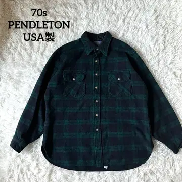 70s PENDLETON 보드 셔츠 블랙워치 USA XL