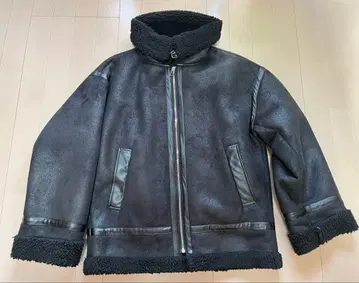 EMODA 블랙 무스탕풍 자켓 오버 칼라 FREE SIZE