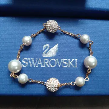 Swarovski 펄 & 큐브 크리스탈 다이아 팔찌