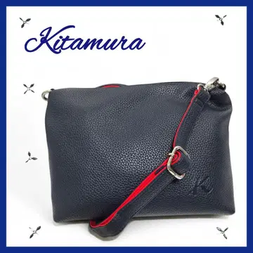 [ 새상품급 ] KITAMURA 숄더백 가죽 네이비