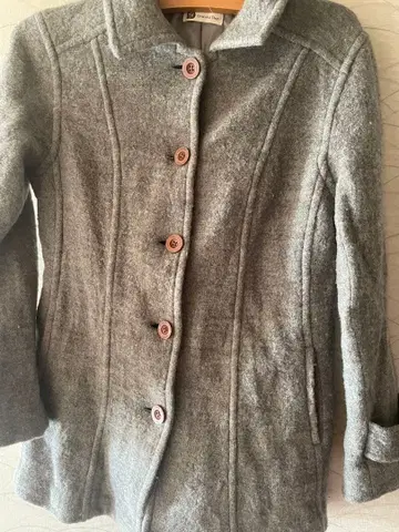 울 100% 그레이 코트 M