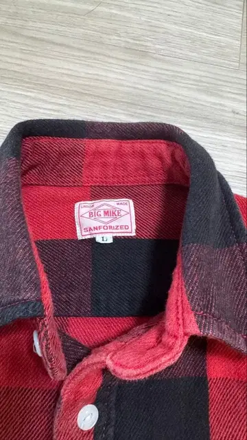 BIG MIKE 레드 블랙 체크 헤비 플란넬 셔츠 L