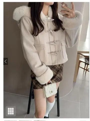 [ GRL ] 퍼 숏 기장 더플 코트