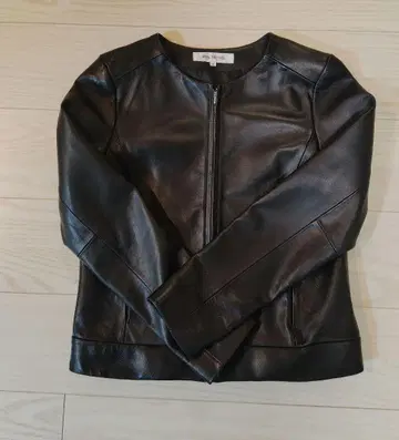 NATURAL BEAUTY BASIC 블랙 노카라 자켓 S