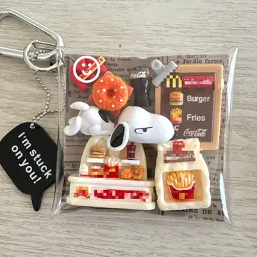 가챠 파우치 스누피 햄버거샵 화이트